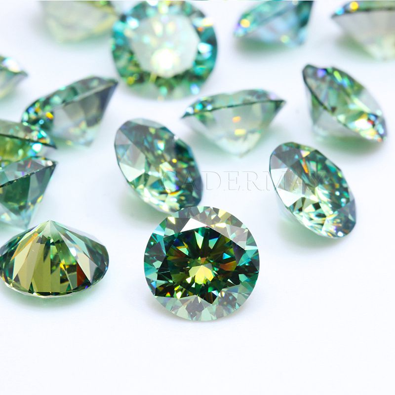 Wholesale Price Loose Moissanite Green Color Excellent Vvs Round Moissanite Stone Diamond for Jewelry Making