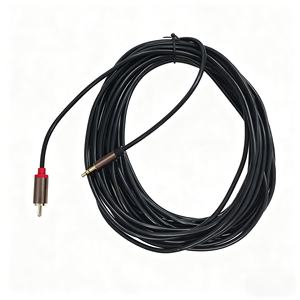 Câble <span class=keywords><strong>adaptateur</strong></span> audio 3,5 mm Aux vers RCA simple pour haut-parleur stéréo ou caisson de basses avec fiches plaquées or, 3 m, noir - Product Image 3