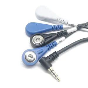 Werkspreis 90-Grad-Winkel vergoldung 3,5mm Audio Stecker zu 4,0mm Elektrode Weiblicher Schnappdraht*4 Bleitraht