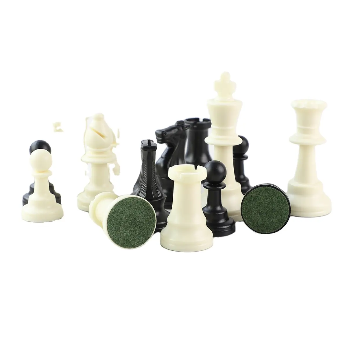 Fournisseurs d'usine de pièces d'échecs en plastique de luxe lisses, pièces d'échecs King/Pawns/Knight/Dragon