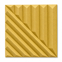 Panneau acoustique 3D angulaire moderne en fibre de polyester 50x50cm, réduction du bruit 0.9 NRC, design écologique pour hall et bureau