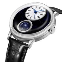 Reloj Mecánico Retro de Lujo para Hombre con Logotipo Personalizado, Cielo Estrellado Giratorio en 3D, Visualización de Día y Noche de 24 Horas, Relojes Automáticos Miyota