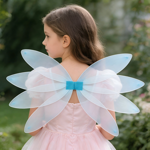 Ali di Fata a Forma di Libellula Personalizzate per Bambine, Ali Blu da Elfo e Angelo per Halloween, Feste di Compleanno, Travestimenti da Principessa per Bambini - Product Image 1