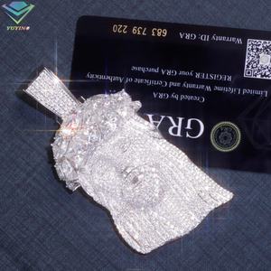Custom 925 <b>Silver</b> Moissanite Iced Out Jesus Pendant <b>Silver</b> Plated Hip Hop Jewelry Moissanite <b>Diamond</b> <b>Necklace</b> Jesus Pendant - Product Image 6