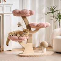 Arbre à chat compact en forme de cactus avec lit intégré, design grand format pour petits appartements, griffoir en sisal