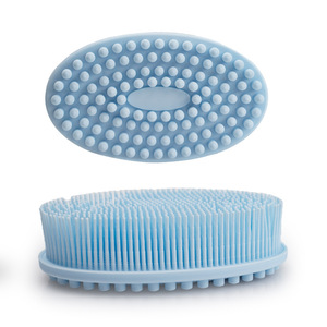 Custom Bathroom Gentle Exfoliating Bath Soft Silicone Bristle Body Brush Hygienic Shower Cleaning Wash Skin Massage Scrubber Pad - Product Image 6