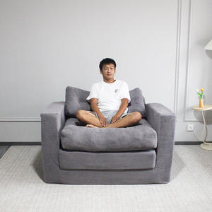 Sofá plegable Cao Dou Bao, gris, relleno de espuma, forma cuadrada, para sala de estar - Product Image 5