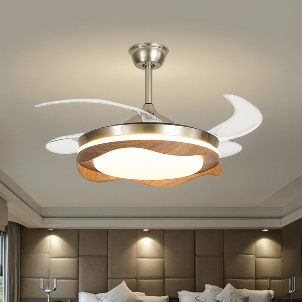 42 Inch Smart Remote Control Modern Led Lamp Ceiling Fan with Light and Remote DC Motor