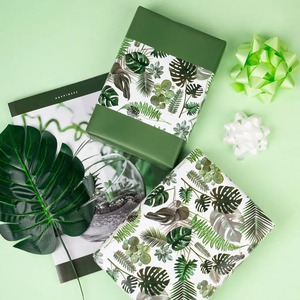 Custom Tropical <b>Leaves</b> Art <b>Paper</b> Roll 100GSM Double Side Coated PE Eco-Friendly Recyclable Wood Pulp Digital Printing Gift Craft - Product Image 5