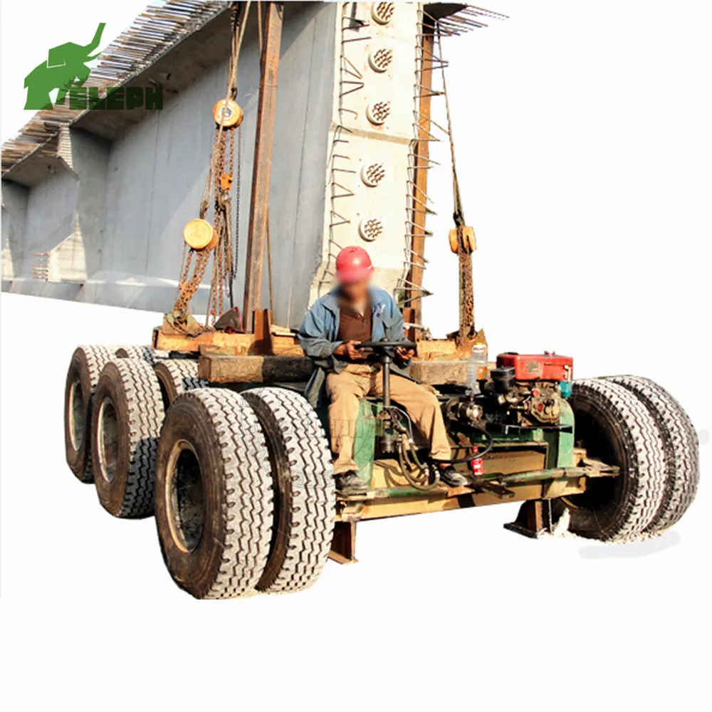 Semi-remorque de chariot de construction 120 tonnes personnalisée en usine pour remorque de tuyau de transport de poutre en béton longue