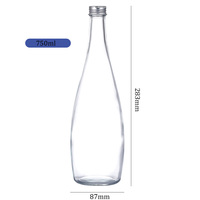 Eau gazeuse San Pellegrino Evian Aqua Carpatica 750ml en bouteille cylindrique en verre avec gravure et surface transparente, provenant du Jiangsu