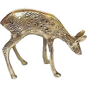 PARIJAT HANDICRAFT Golden-Deer-Estatua Rústica Lodge Esculturas Wildlife Animal Deer Estatua Coleccionable Bosque Figuritas Cabina - Product Image 1