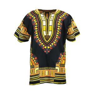 เสื้อดาชิกิแอฟริกันผ้าฝ้าย 100% สำหรับทุกเพศ โดย CRAFTSHUB เสื้อผ้าพื้นเมืองน้ำหนักเบา ระบายอากาศได้ดี เหมาะสำหรับโอกาสพิเศษ จากอินเดีย - Product Image 1