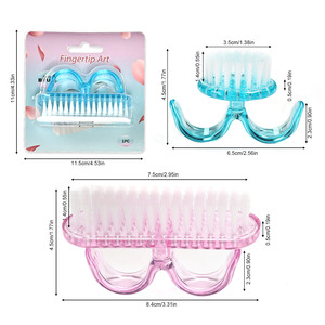 Limpiador de brochas de uñas portátil, exfoliante de uñas de plástico, limpieza de polvo de uñas, maquillaje, polvo, brocha para polvo de uñas, Mini - Product Image 2