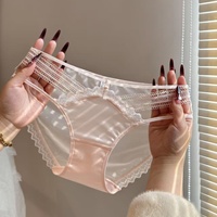 Celana Dalam Wanita Gaya Prancis Seksi Tipis Nyaman Bernapas Berbahan Renda Katun Murni Model Segitiga ODM Kain Dobby Rajutan