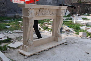 Cheminée classique européenne en marbre blanc, bouclier héraldique sculpté à la main, manteau en feuille d'acanthe, vente directe d'usine personnalisée - Product Image 5