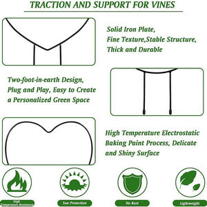 HY198 Planta redonda Enrejado Vine Climber Pole Planter Escalada Soporte de hierro Estaca de jardín - Product Image 5