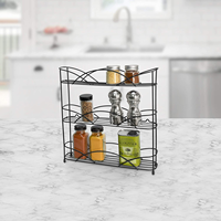 Étagère à épices en métal à 3 niveaux, support pour pots à épices sur comptoir de cuisine, organisateur de rangement pour épices, gain de place