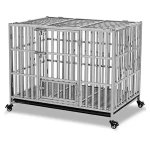 Wholesale High Quality Multiple Sizes Kennel Cheap Metal Foldable Stainless Steel Pet Dog Cage