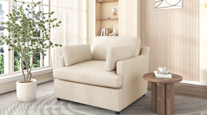 Fauteuil d'appoint surdimensionné Mirod - Coussins d'accoudoirs confortables, style neutre polyvalent, design élégant pour salon et chambre à coucher - Product Image 6