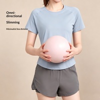 T-shirt de yoga respirant et à séchage rapide pour femme, coupe ajustée, idéal pour l'été et le sport transfrontalier