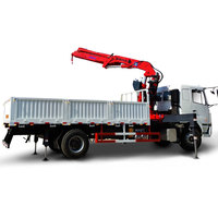Grue articulée montée sur camion HAOY 12 tonnes, hydraulique, pliable, télécommandée, pour atelier