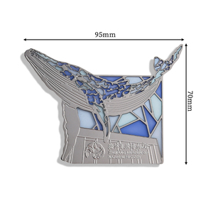 Imán de nevera con tarjeta de recuerdo turístico de ballena azul, personalizado de fábrica, precio económico. - Product Image 2