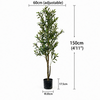Arbre d'olivier artificiel et arbustes de 240 cm, plantes décoratives réalistes et écologiques en PE pour les maisons neuves et l'extérieur