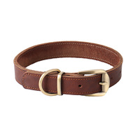 Collier pour chien rembourré à motif uni de luxe en gros, fait à la main, avec des accessoires en alliage durables, style classique, rubans décorés, cuir véritable