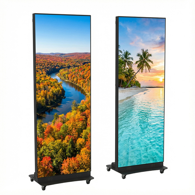 LED Display Screen Outdoor Waterproof Foldable Digital Poster Indoor Media LED Stand Advertising Publish LED Poster Screen