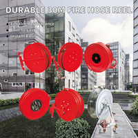 Enrouleur de tuyau d'incendie standard 19 mm 30 m rouge avec buse en laiton