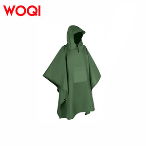 Poncho Impermeable con Capucha Woqi, Verde Militar, para una Persona, Ropa de Lluvia para Acampar al Aire Libre, Ligero, Universal para Adultos - Product Image 4