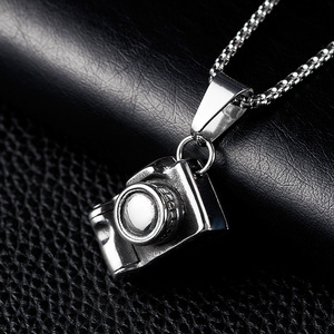 Collar con Colgante de Cámara Vintage de Acero Inoxidable Estilo Hip <span class=keywords><strong>Hop</strong></span>, Cadena de Eslabones, Joyería Punk para Hombre, Uso Diario y Urbano - Product Image 3