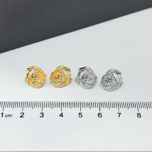 ถาดเปล่าสำหรับทำเครื่องประดับมุก DIY เงินแท้ S925 สำหรับใส่ลูกปัดกลมขนาด 7-8 มม. ต่างหูแฟชั่น 22276 - Product Image 3