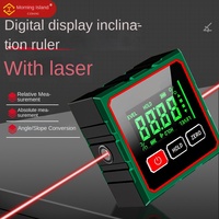 Inclinomètre magnétique à 360 degrés de qualité industrielle Morning Island, niveau laser numérique haute précision, règle, faisceau vert 2 mm
