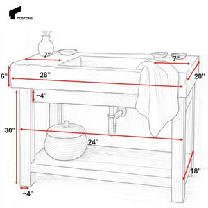 Tostone Personnalisable Beige Fabriqué À La Main Naturel Travertin pour Hung Lavabo Vanity Top Lavabo Atmosphère Salle De Bains Décoration - Product Image 6