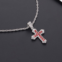 Collier pendentif croix en zircon de style Ma Siwei avec chaîne en corde, alliage hip-hop unisexe pour bijoux transfrontaliers