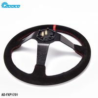 ADDCO - EPMAN Auto 350mm Volant de course Drift en cuir suédé avec bouton de klaxon AD-FXP1701