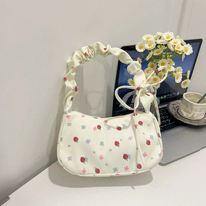 Mùa hè công suất lớn cầm tay vai túi có thể thu vào dây rút túi tươi in nách túi - Product Image 4