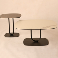 Table basse moderne avec cadre en acier inoxydable réglable et plateau en verre trempé, marque OEM, origine Guangdong, meubles de salon 1