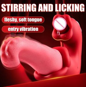 3-in-1 Nippel-, Vagina- und Oralsex-Massagegerät mit 10 starken Vibrationsmodi und Zungenleck-Funktion, Rosen-<span class=keywords><strong>Vibrator</strong></span> für Frauen - Product Image 4