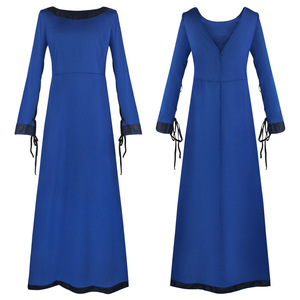Robe Renaissance pour femme à manches longues, col rond, coupe ajustée, costume de fête chic - Product Image 5