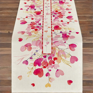New Custom Printed Jacquard Linen Valentine Table <b>Runner</b> for Kitchen Dining Table Decoration Eco-Friendly Indoor Home - Product Image 2