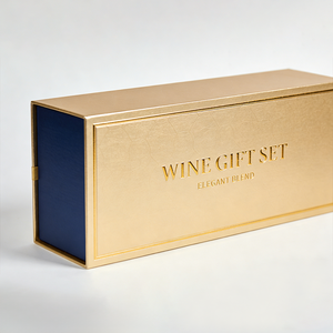 Scatola Regalo di Lusso Personalizzata per Bottiglia Singola di Vino, Confezione Rigida in Cartone Pesante per Liquori con Cerniera in Metallo Vintage e Inserto EVA Personalizzato - Product Image 1