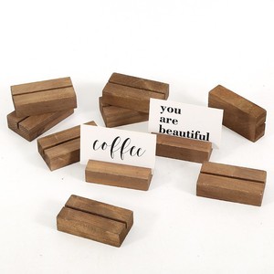 Triangular base business <b>card</b> display stand, solid wood business <b>card</b> display base, banquet <b>table</b> wooden business <b>card</b> holder - Product Image 3