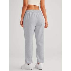 2025 femmes taille moyenne hiver décontracté Baggy polaire doublé pantalons de survêtement taille haute Joggers avec poches mode vêtements de sport - Product Image 2
