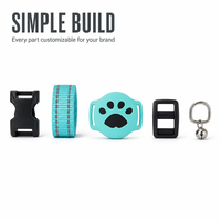 Collier pour chien personnalisé, dessin animé, réglable, en nylon souple, anti-perte, entraînement, anneau en acier inoxydable, OEM ODM