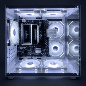 MATX ITX Gaming Computer Case White Panoramic Tempered Glass Ocean View <b>PC</b> Chassis Hot Selling computer case - Product Image 5