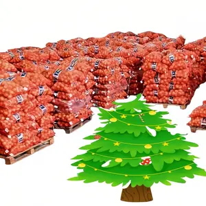 GRS 재활용 붉은 양파 자루 양파 레노 포장 메쉬 가방 PP 감자 노란 메쉬 그물 가방 그리기 끈으로 생산