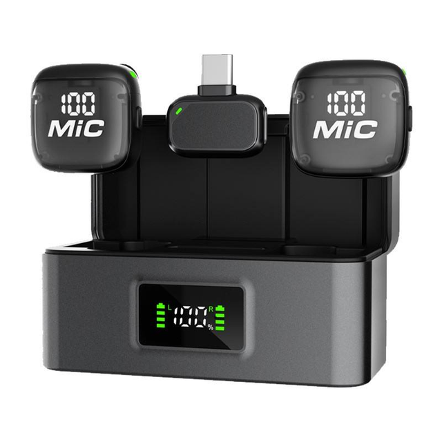 MIC3 2.4G Wireless Lavalier Condenser Microphone AI Noise Reduction Magnetic Clip Mic Type C Aluminium Alloy for Smartphone Vlog